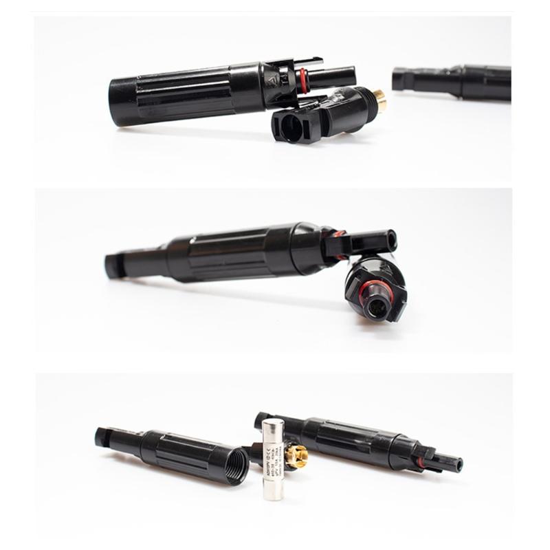 Pack Of 2 1000V Solar Fuses Waterproof Connector Photovoltaic System Accessory for Panel String Install & Protections