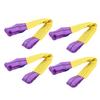 4pcs Recovery Alloy Wheel Securing Link Straps Trailer Transporter Yellow Purple