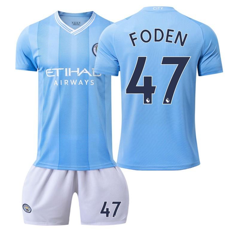 2324 Manchester City's Home Football Uniform No. 9 Harland 10 Glalish 17 De Braunet Fan Version Short Sleeves