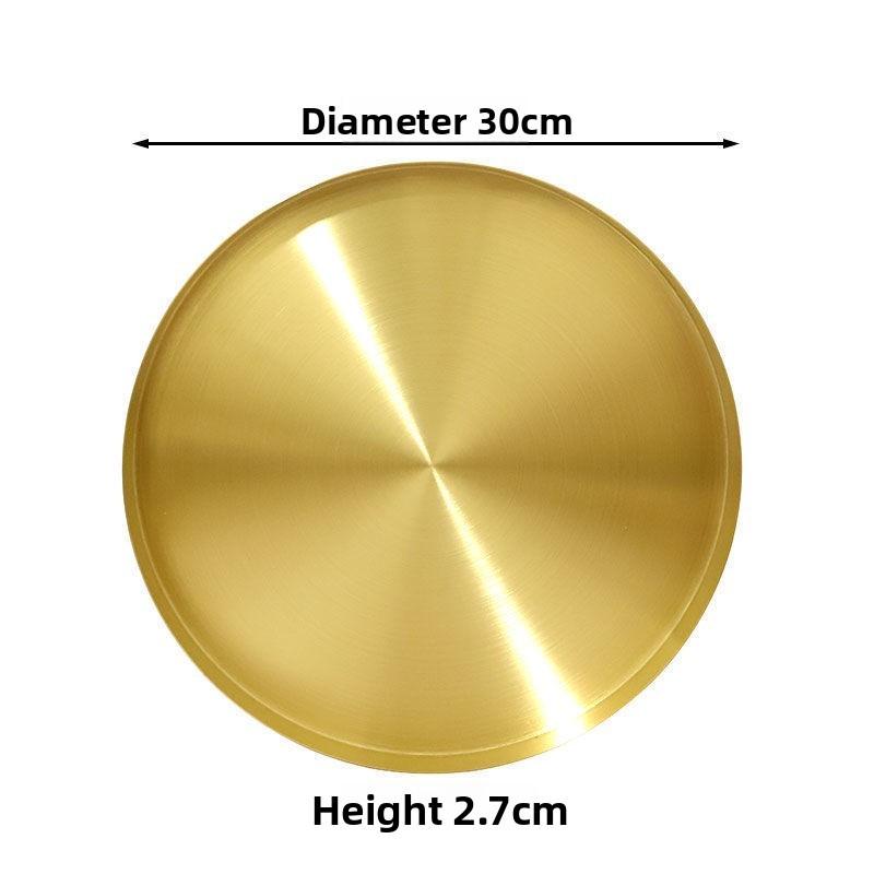 Elegant Metal Serving Plate With Electroplated Finish For Home And Hotel Use