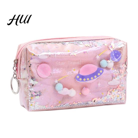 Cute Pencil Bag Case Rectangular Waterproof Stationery with Multiple Compartments Soft Pouch for Pens Erasers Rulers School Office Supplies Holder