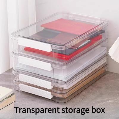 1PC Household Certificate Storage Box Bag A4 Transparent File Box for Important Documents, Household Registration Book Data Box