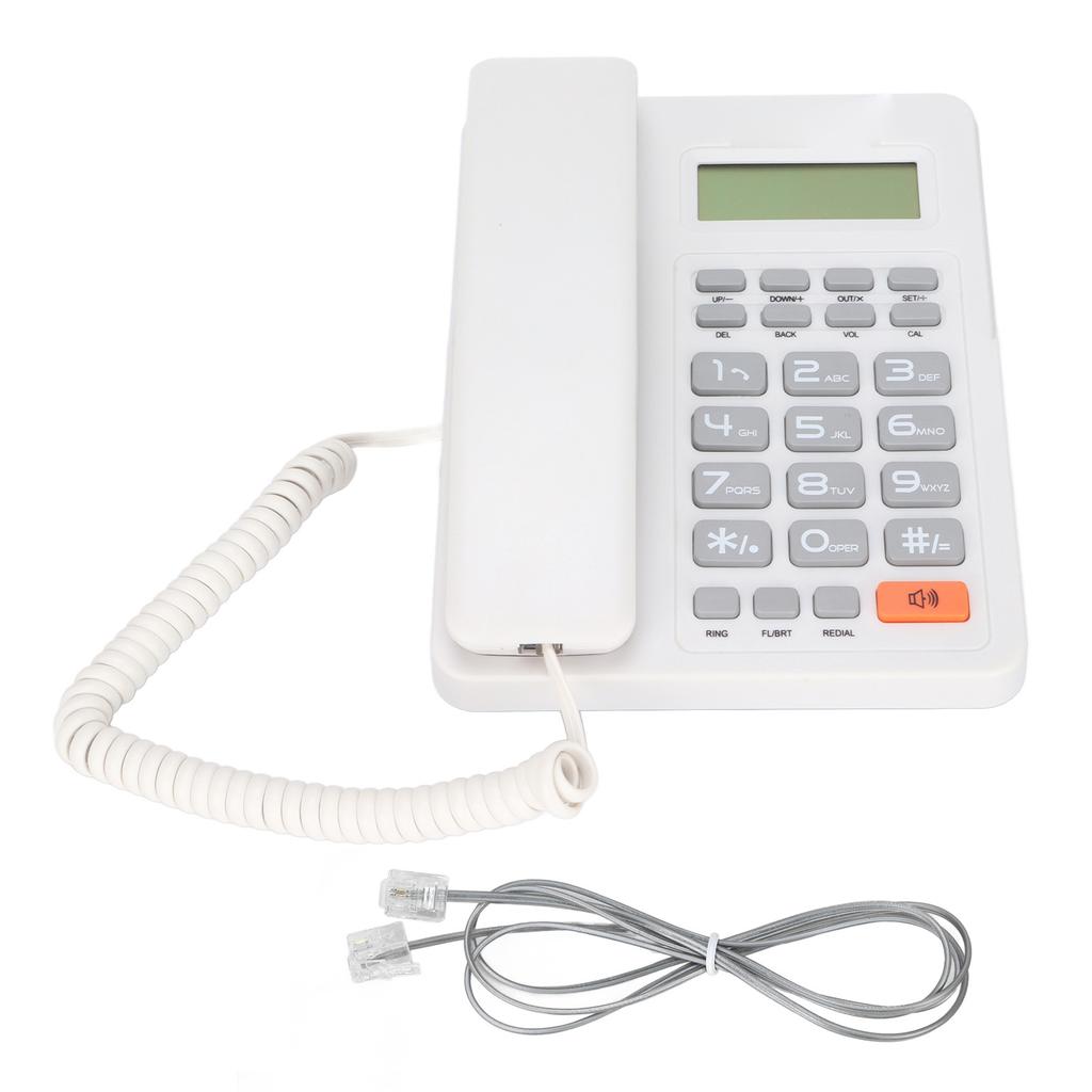 KXT8204CID Telephone Home Office Hotel Telephone Support Semihands Free Battery Free(White )