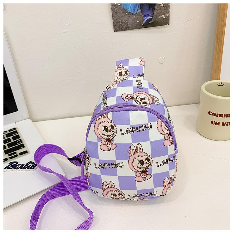 

School bag 2024 summer new children s bag cartoon trend versatile diagonal lightweight bag фиолетовый