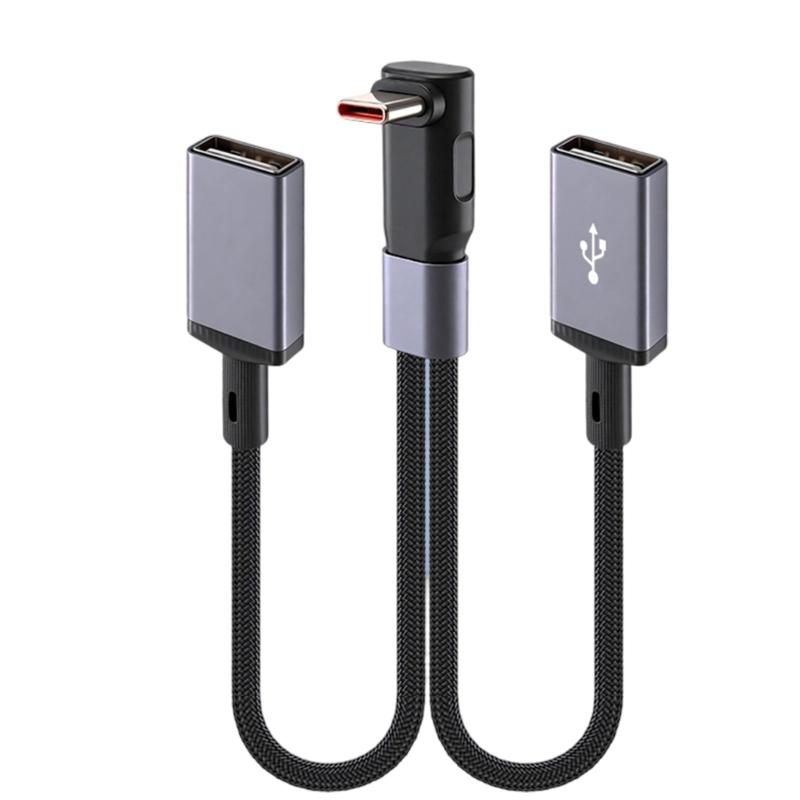 20cm Type C Splitter Cable USB Type C Double Port 66W Fast Charging Cord Wire for Laptop Tablet Mobile Power