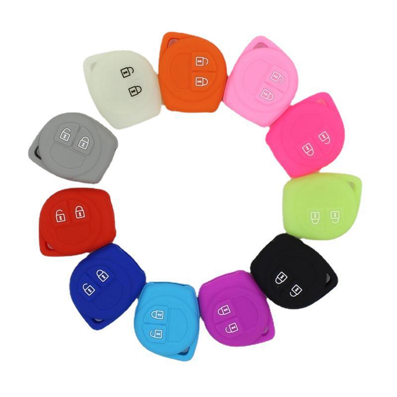 Silicone Key Bag for Suzuki SX4 2 Button Car Key - Perfect Fit for New Alto Swift, Protective Shell
