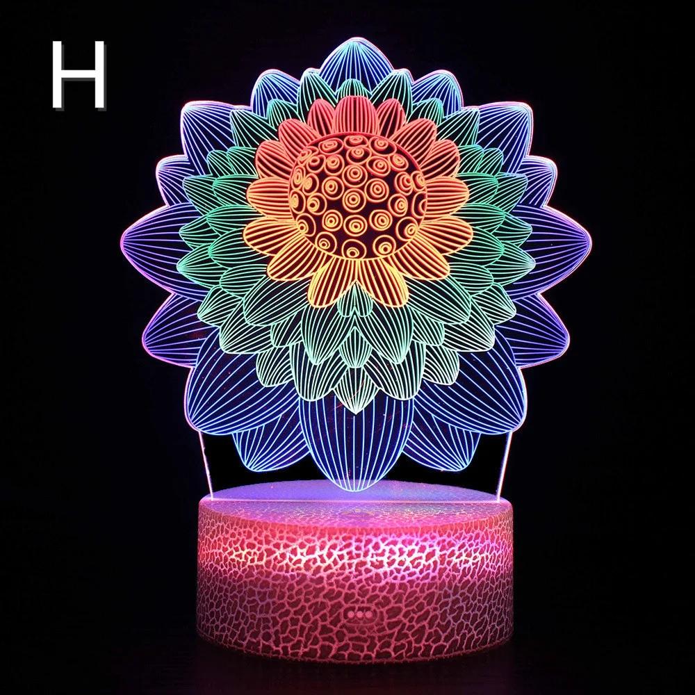Lumină de Noapte 3D Vizuală Colorată Dinamică la Atingere Lampă Cadou Creativă Lampă de Noptieră Lampă de Masă cu LED Decorațiuni de Petrecere
