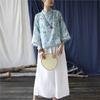 Johnature Chinese Style Linen T-Shirt Spring Summer Women Vintage Loose Long Sleeve Print T-Shirt