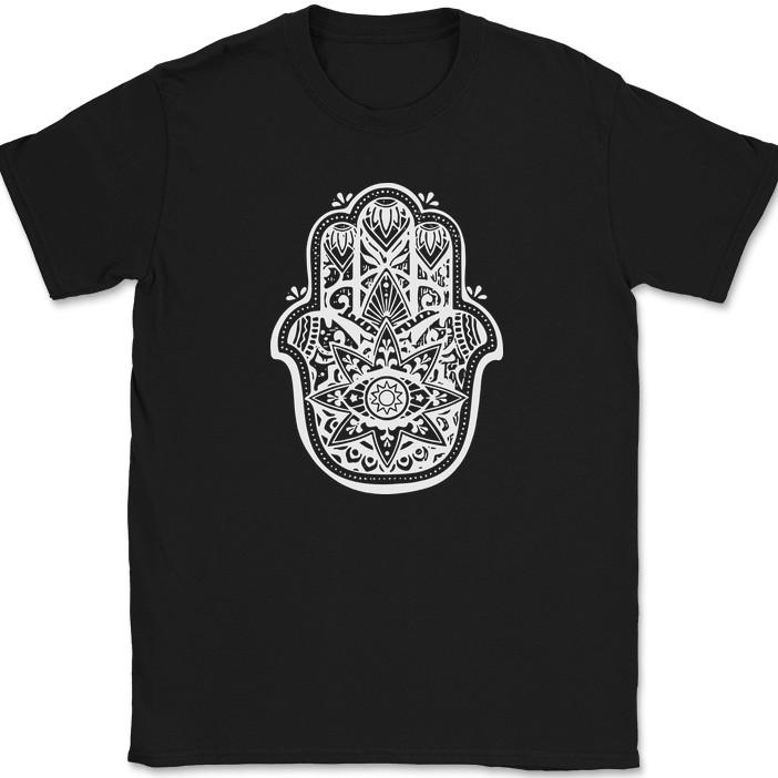 Hasma T-Shirt Cosmic Protection Jewdism Hebrew Religious Hand Tee