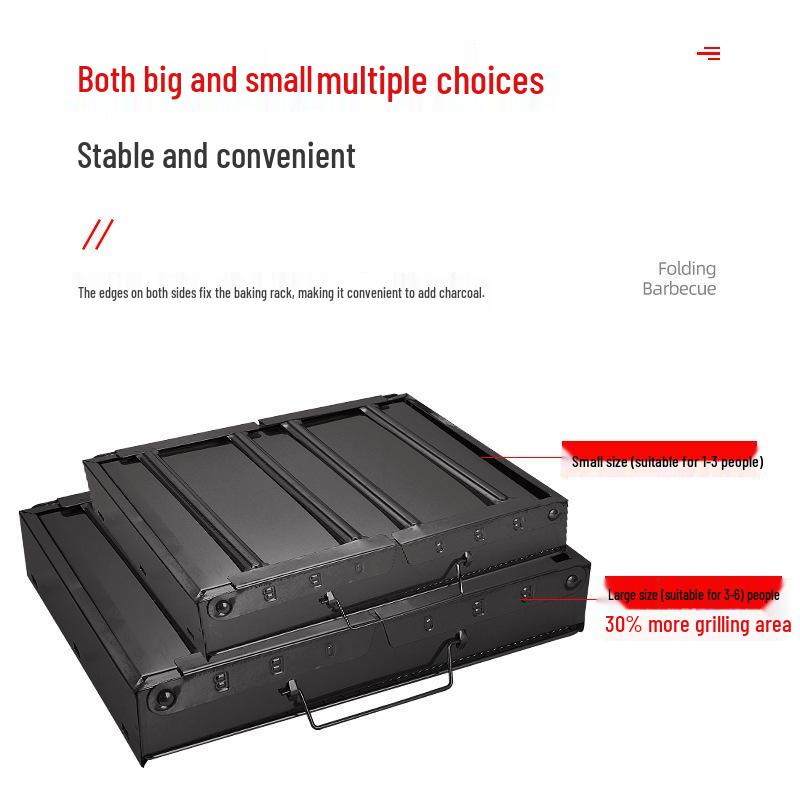 Portable Folding Charcoal BBQ Grill for Camping & Backyard