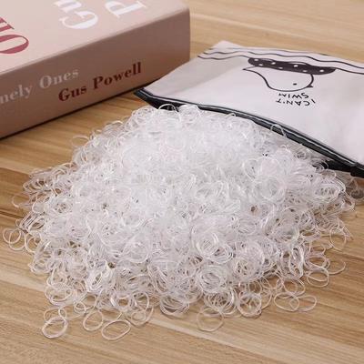 1000 Uds. Mini lazo para el cabello de alta elasticidad de una sola vez, banda para el cabello transparente, banda de goma pequeña, trenzas elásticas para el cabello, banda trenzada, nuevo