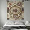 Compass Wall Tapestry Aesthetic Wall Hanging Printed Fabric Blanket Decorative Tapestries for Bedroom Living Room Home Decor