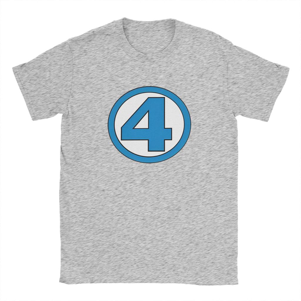 The Fantastic 4 T-Shirts Men  Vintage Cotton Tees Crewneck Short Sleeve T Shirts Birthday Gift Clothes