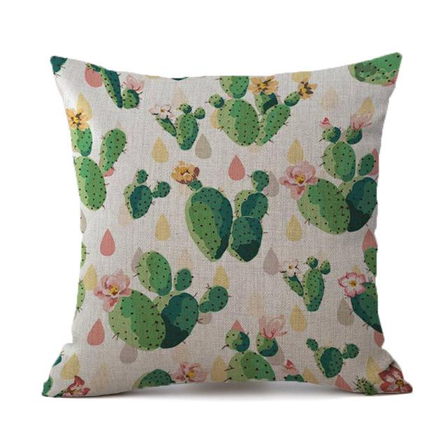 Tropical Plants Cactus Pillow Case Linen Decorative Pillowcases Tropical Cactus Throw Pillow Case Kussensloop Almohada Zt275