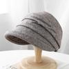 Autumn New Pleated Curled Woolen Basin Hat Women's Autumn and Winter Retro Versatile Elegant Face Small Bucket Hat