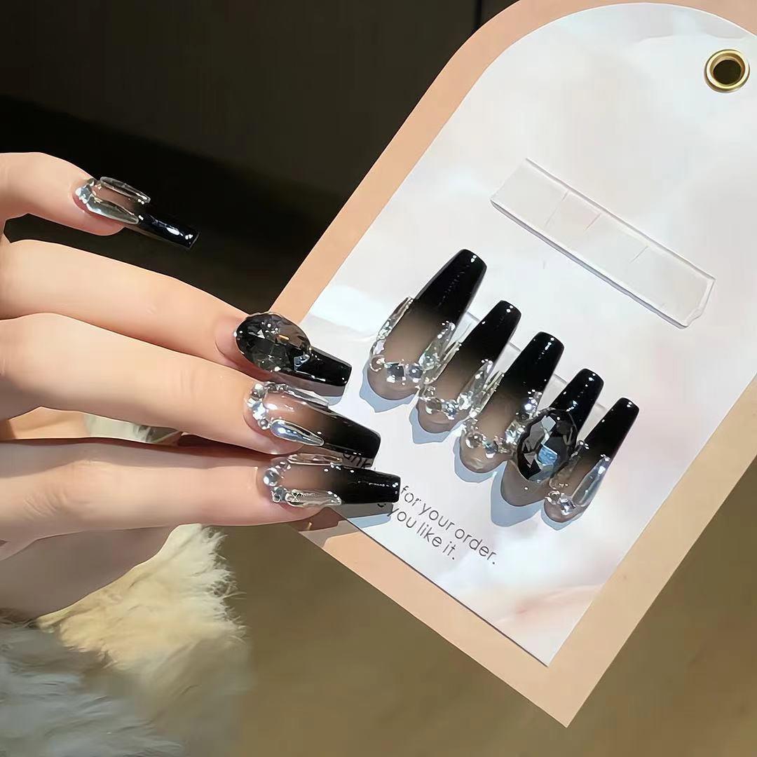 

Trendy Reusable Handmade Press-On Nail Art Set - 10 Pieces