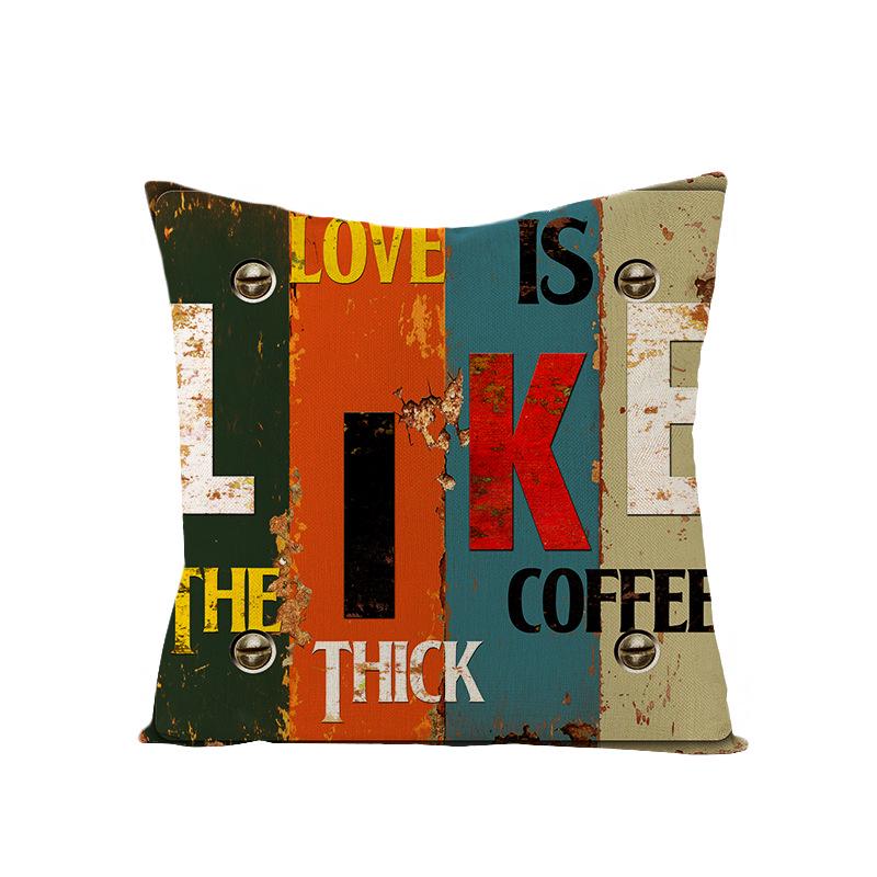 Home Polyester Pillowcase Retro Book Brief Series Square Sofa Pillowcase