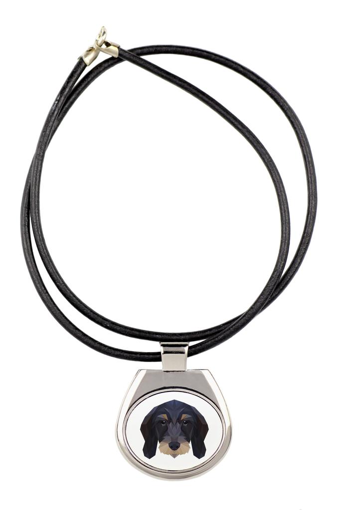 Teckel Wirehaired – Necklace with a geometric design and the inscription "Art-Dog" | Art-Dog