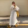 Womens Oversized Korean-Style Long Cotton Puffer Coat Winter Warm Quilted Jacket Plus Size S M L XL