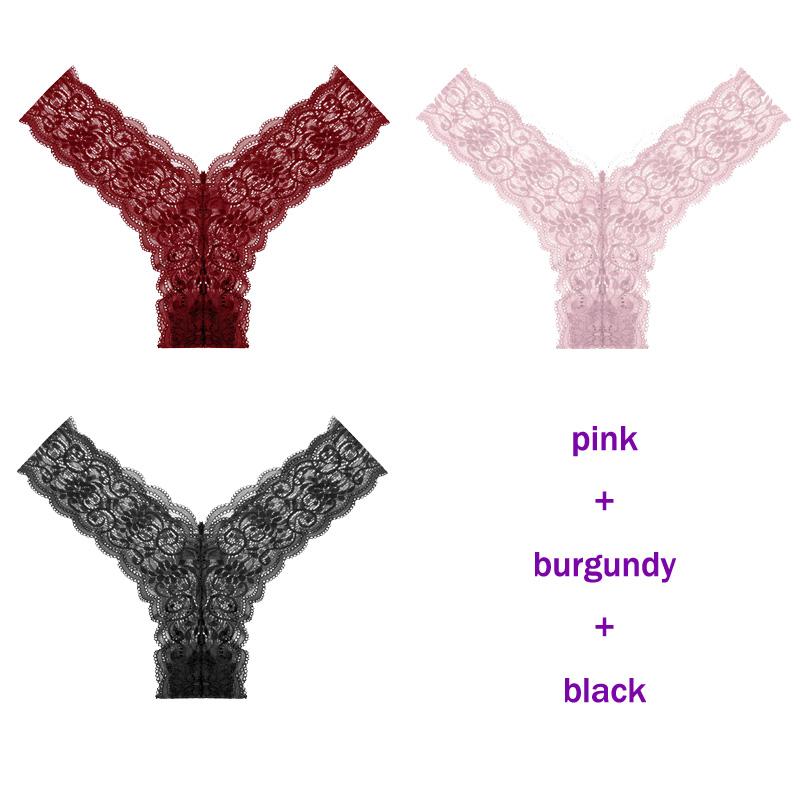 CINOON 3 Teile/los frauen höschen Transparent Low-Taille Unterhose Aushöhlen Tanga Weibliche Nahtlose G-String Sexy Unterwäsche Spitze Dessous panty