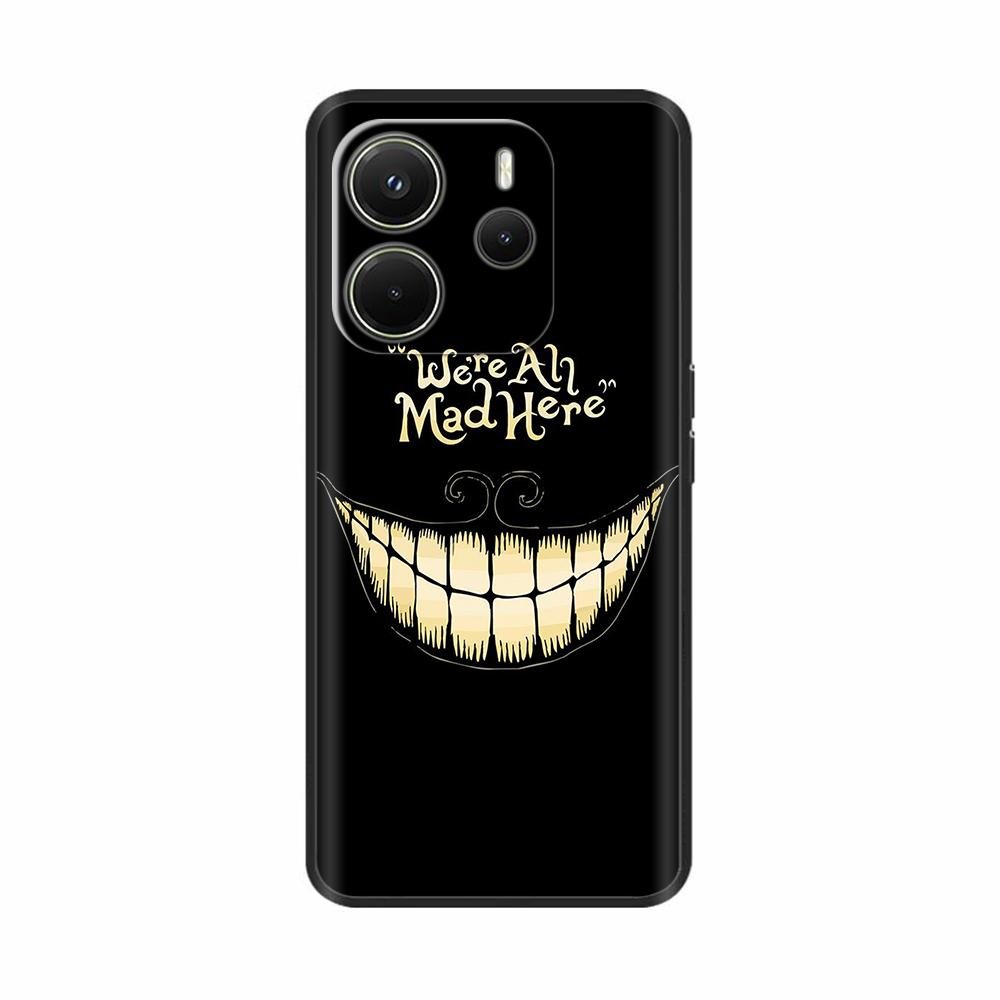For Xiaomi Redmi Note 14 4G Case Luxury Painted Cover Black Silicone Phone Case For Redmi Note 14 Fundas note14 4G Soft Bumper