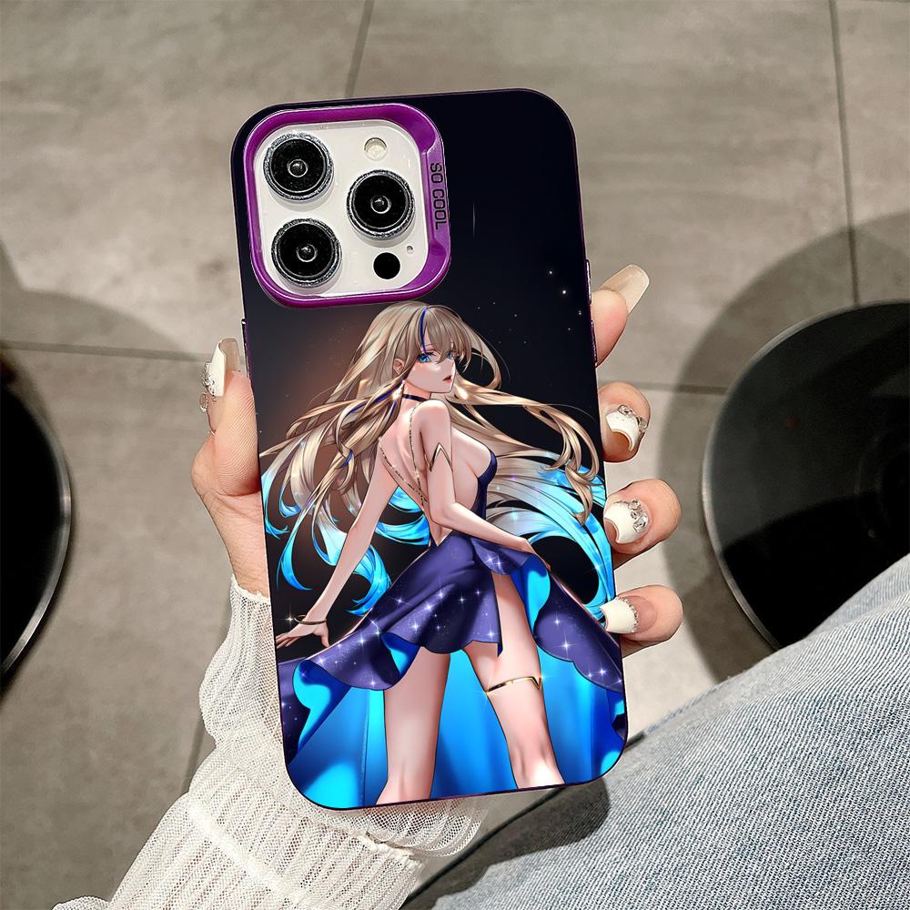 

HSR Serval Purple Translucent Mobile Phone Case for iPhone 17 16 15 14 13 12 11 X XR XS Air Pro Max Plus Colorful Cover iPhone 11