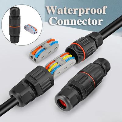 Vodotesný spojovací vodič Rýchle pripojenie Vodotesný konektor 2/3 kolík Spájkovanie Menej LED zapojenie LED lampy Vonkajšia dažďová koncovka