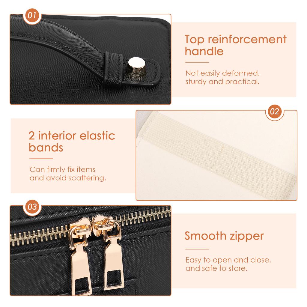 PU leather Cosmetic Bag Women Vanity Case Large Capacity Luxury Portable Travel Toiletry Bags Makeup Organizer