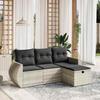 VidaXL Garden Lounge Set with Cushions 4 Pcs, Patio Sofas, Patio Furniture Set, Outdoor Furniture, Grey 3264068