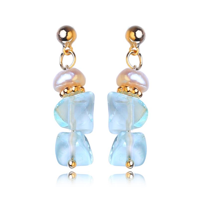 LSOOYH Baroque Irregular Natural Freshwater Pearl Earrings Fashion Wedding Party Punk Big Earrings For Women