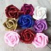 10pcs with Glitter Powder Wedding Party Decor Bride Bouquet Artificial Roses Decoration Artificial Flowers Foam Roses