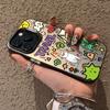 Cartoon graffiti iPhone 18 Pro Max phone case, trendy new style, 15IMD, 14-color silver, 13IMD hard.
