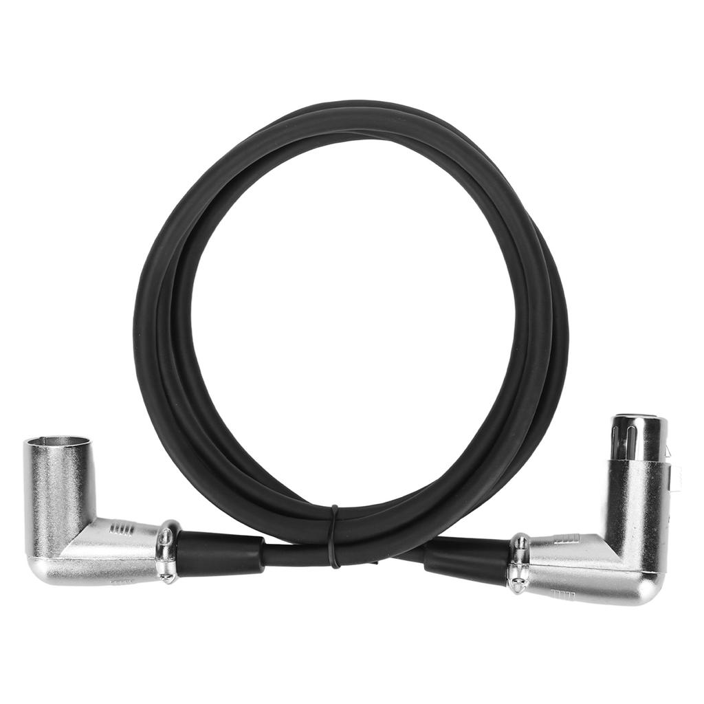 XLR Male to Female Cable 3 Pin Silver Plated Right Angle Noiseless Lossless XLR Sound Cord for Microphone Speaker 4.9ft