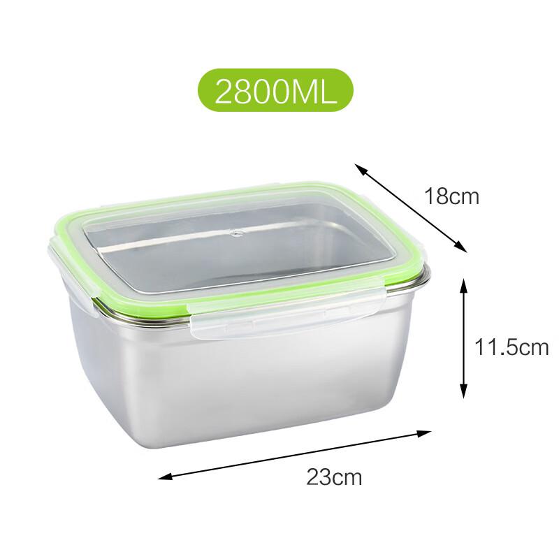 ZISIZ 304 Stainless Steel Rectangular Fresh-Keeping Lunch Box