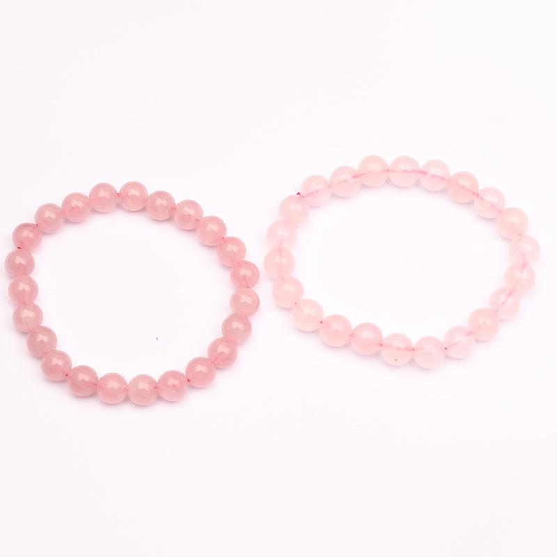 Hochwertiges klassisches Rosenquarz-Armband – Einzelstrang-Design aus Madagaskar