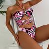 Printed Multicolor Halter Tie Back One Piece Swimsuit Women Sexy Fit Swimwear Beach Pool Vacation