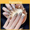Trendy Cat Eye French Style Nail Stickers Dazzling Rhinestones For Women