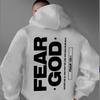 Men Pullover Hoodie Black FEAR GOD Vertical Large Bold Letter Psalm