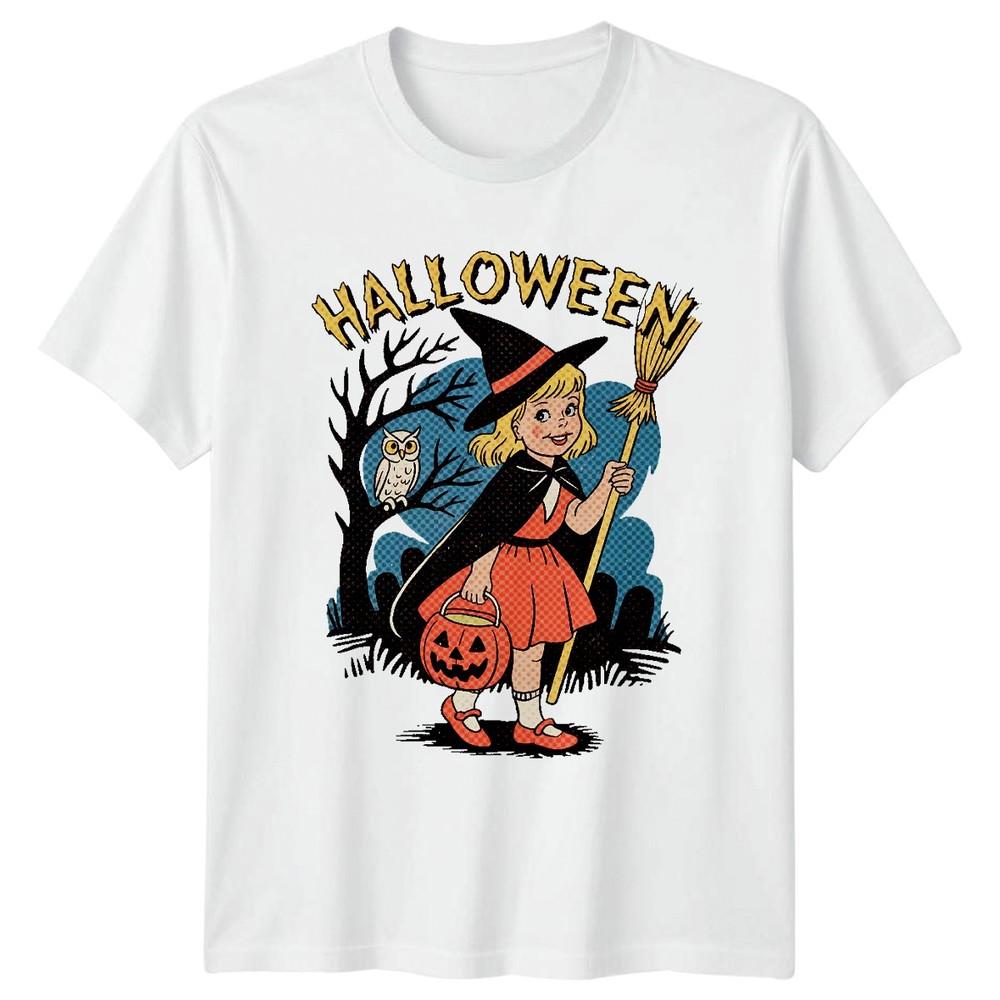 Halloween Witch Trick Or Treat Holidays Graphic Tee Unisexs TShirt Unisexs Tee S