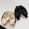 Kids Contrast Color Thickened Fleece Casual Long Pants For Boys And Girls