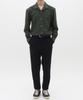 The Shirt Studio Deep Green Loose Fit Spandex Striped Open Collar Shirt