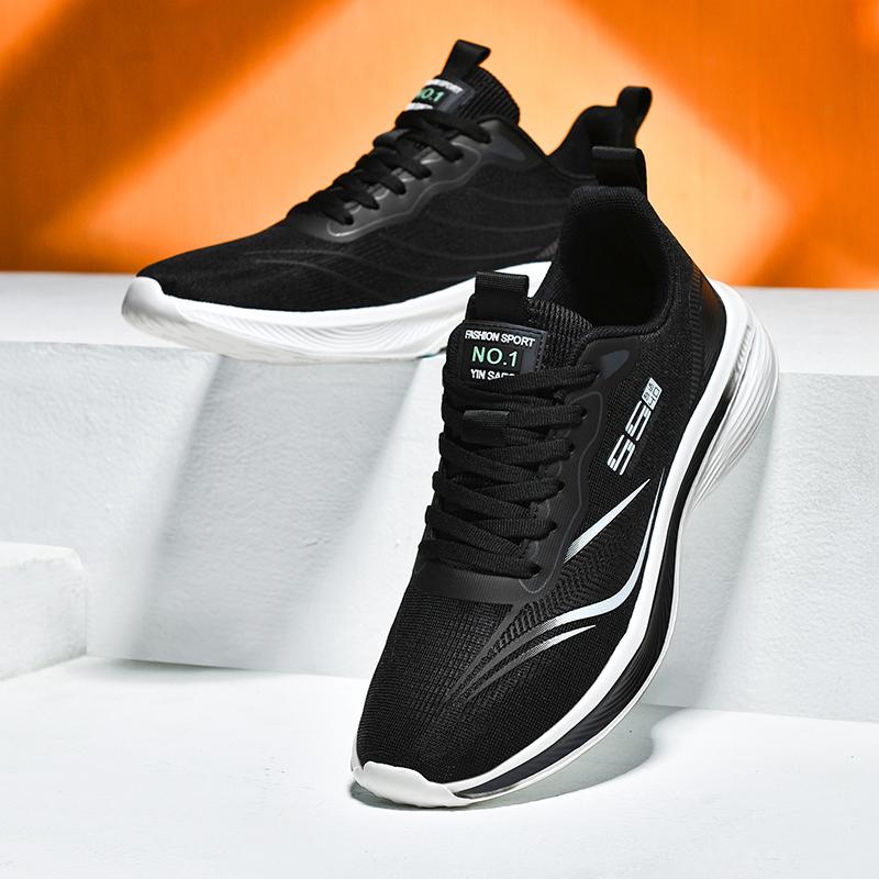 

Новые мужские кроссовки для бега с воздушной амортизацией на лето, дышащие и амортизирующие, профессиональные кроссовки для марафона 45 чёрный