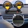 SEAMETAL Car Dual Headed Fan 360° Degree Rotation 2 Speeds Adjustable USB Auto Air Cooling Fan