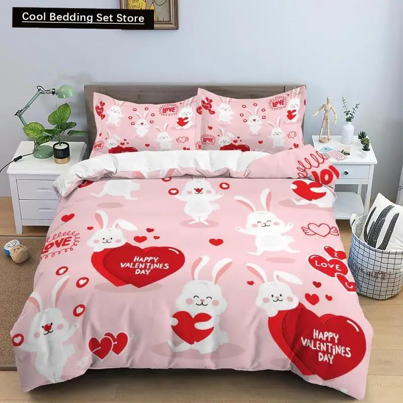 Kjærlighetshjerte Sengetøysett Enkelt Rutete Dynetrekk 200x200 Putetrekk Enkelt Dobbel Queen King Nordisk Par Sengedekke Sengetøy