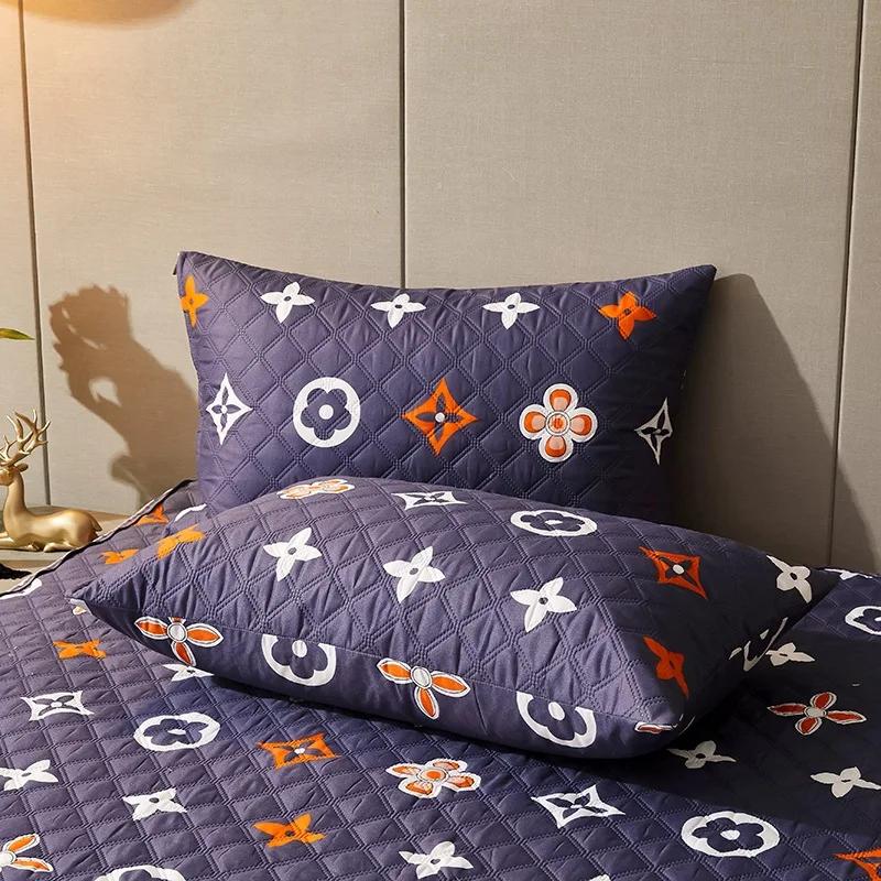 Solid Color 2Pc Waterproof Quilted Pillowcase Pillow Cover Case 48x74cm Pillowsham Anti-Mite Anti-Bacterial Bedroom