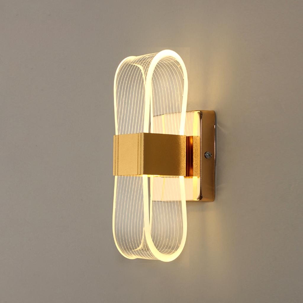 Nová elegantní a teplá moderní nástěnná lampa z akrylového hliníku v severském stylu - módní jednoduchá luxusní noční lampa s leskem, perfektní