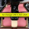 Car Floor Mats For Changan UNI-K UNIK    2024  Luxury Leather Full Set Vehicle Foot Pads Carpet Cover 100% Fit