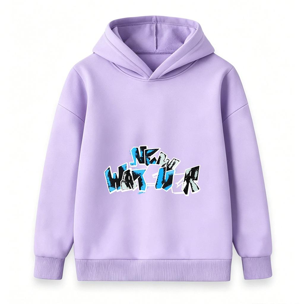 Kids Boys Girls Pullover Hoodie, Cool New Water Graffiti Letter Print Casual Long Sleeve Hooded Sweatshirt for Daily Wear