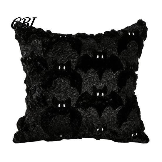 Halloween Party Supplies Ghost Cushion Cover, Plush Embroidered Throw Pillow 18x18 Cute Cover Inch Case for Home Sofa Bed Decor Holiday Covers