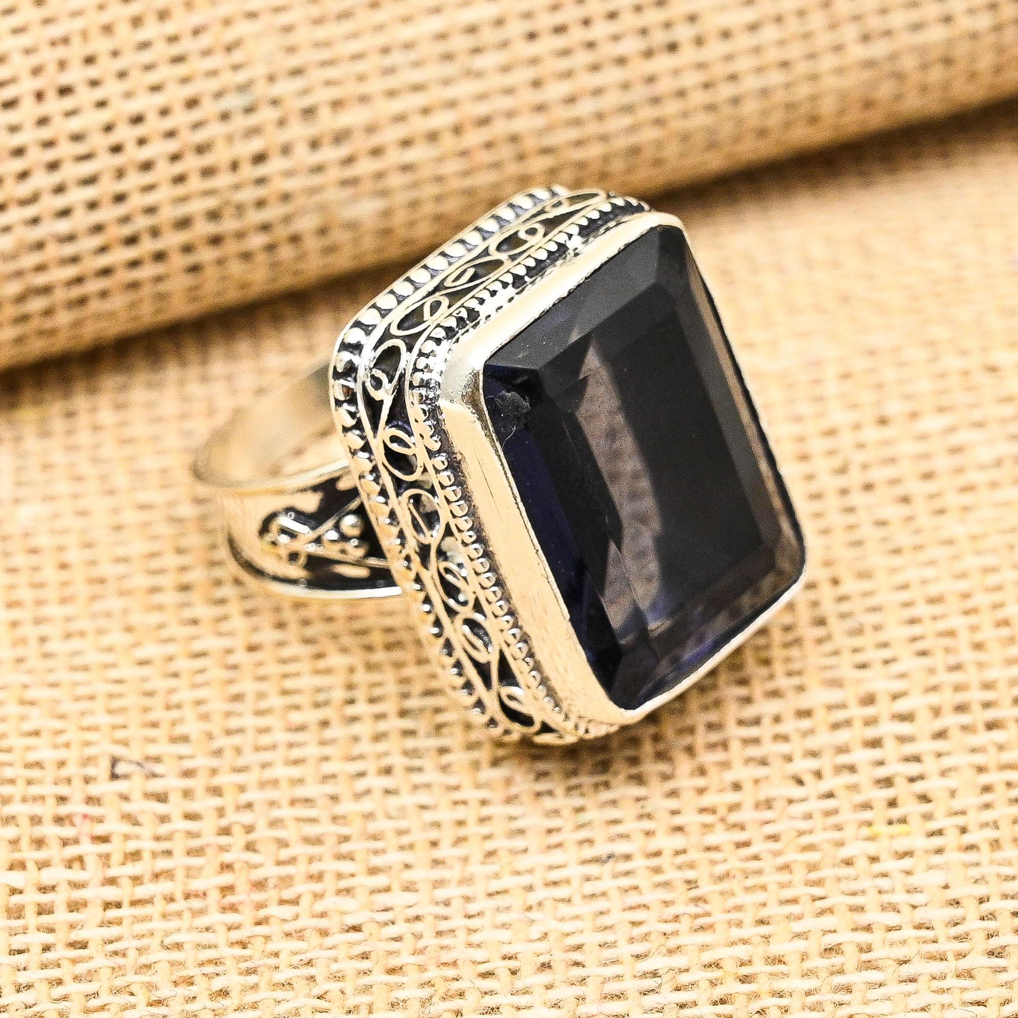 

Ювелирные изделия из стерлингового серебра 925 пробы с драгоценным камнем иолита ручной работы ко Дню памяти 12 синий